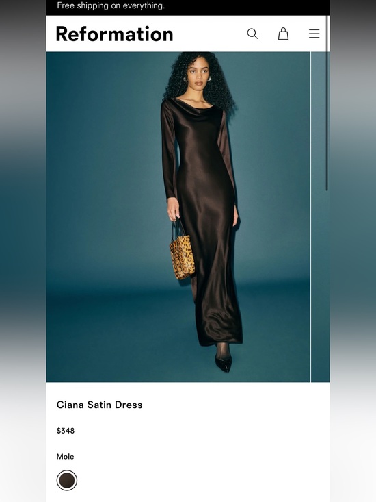 Reformation Dresses & Skirts - Reformation Ciana Satin Maxi Dress — Mole (Dark Brown)